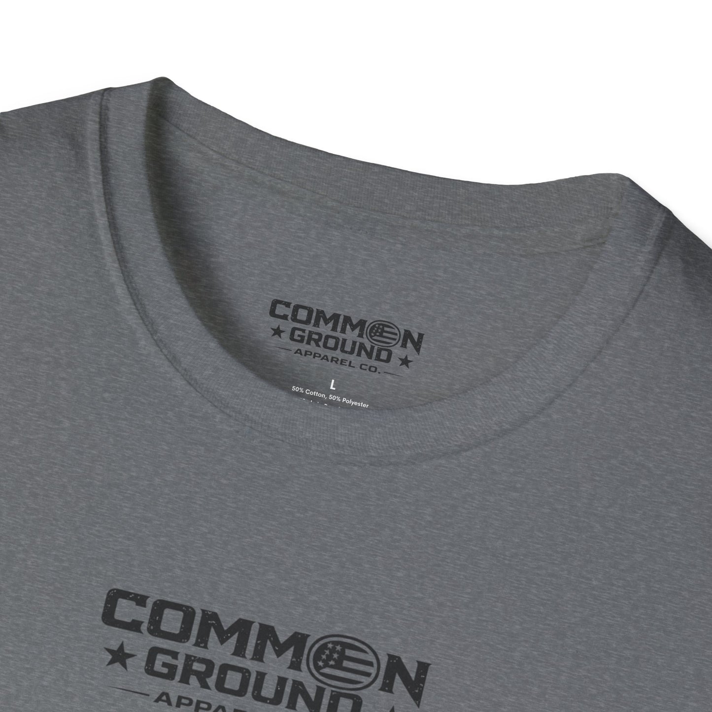 Common Ground Minimalist Logo T-Shirt — Unisex White Crewneck