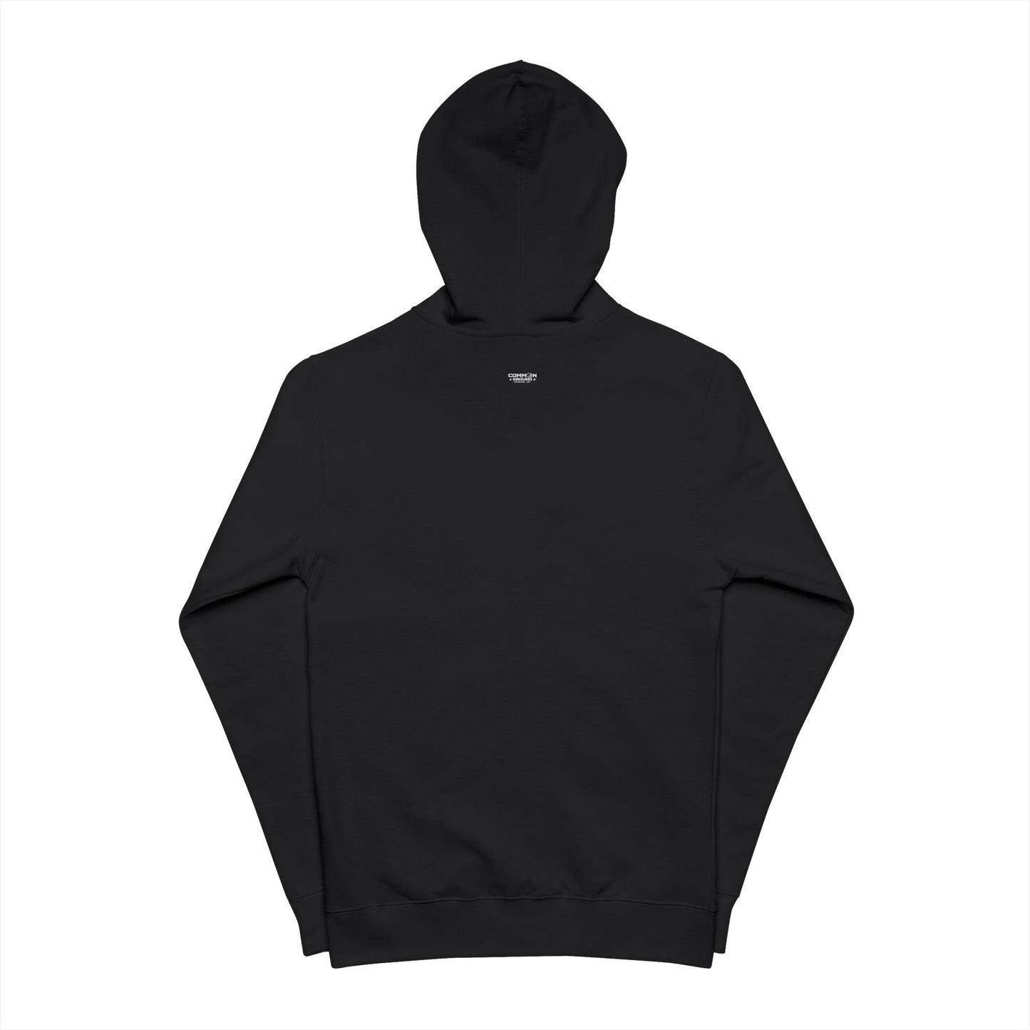 Minimal Green Zip-Up Hoodie — Subtle Circular Logo Fleece Jacket