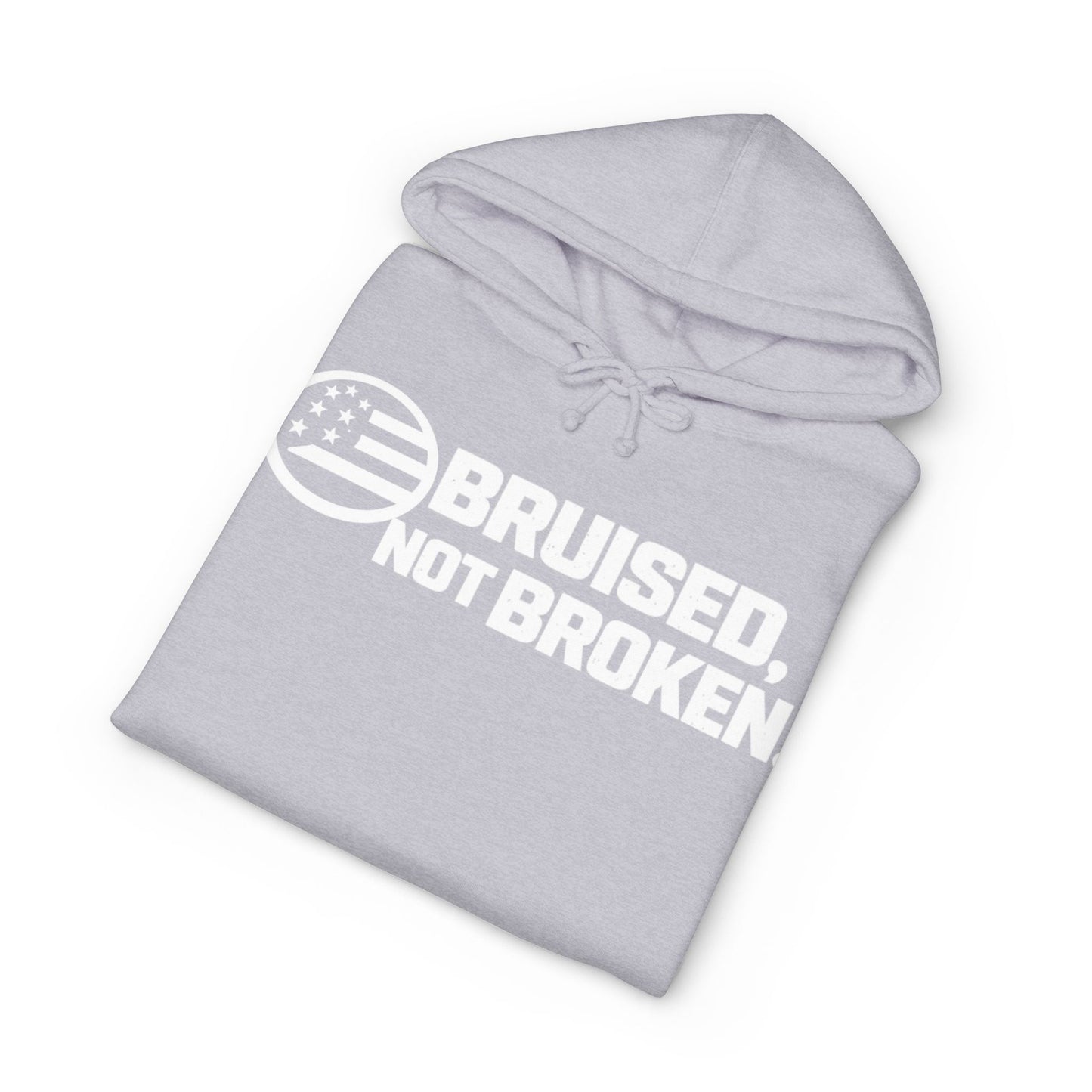 Hoodie — "Bruised, Not Broken" Graphic Pullover (Ground / Common Sleeve)