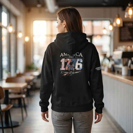 Patriotic 1776 Hoodie – America Since 1776 Vintage Flag Pullover