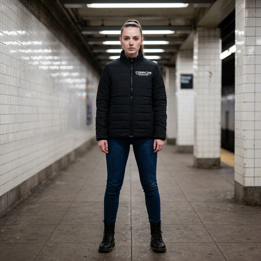 Women’s Puffer Jacket — 'COMMON GROUND' Branded Insulated Winter Coat