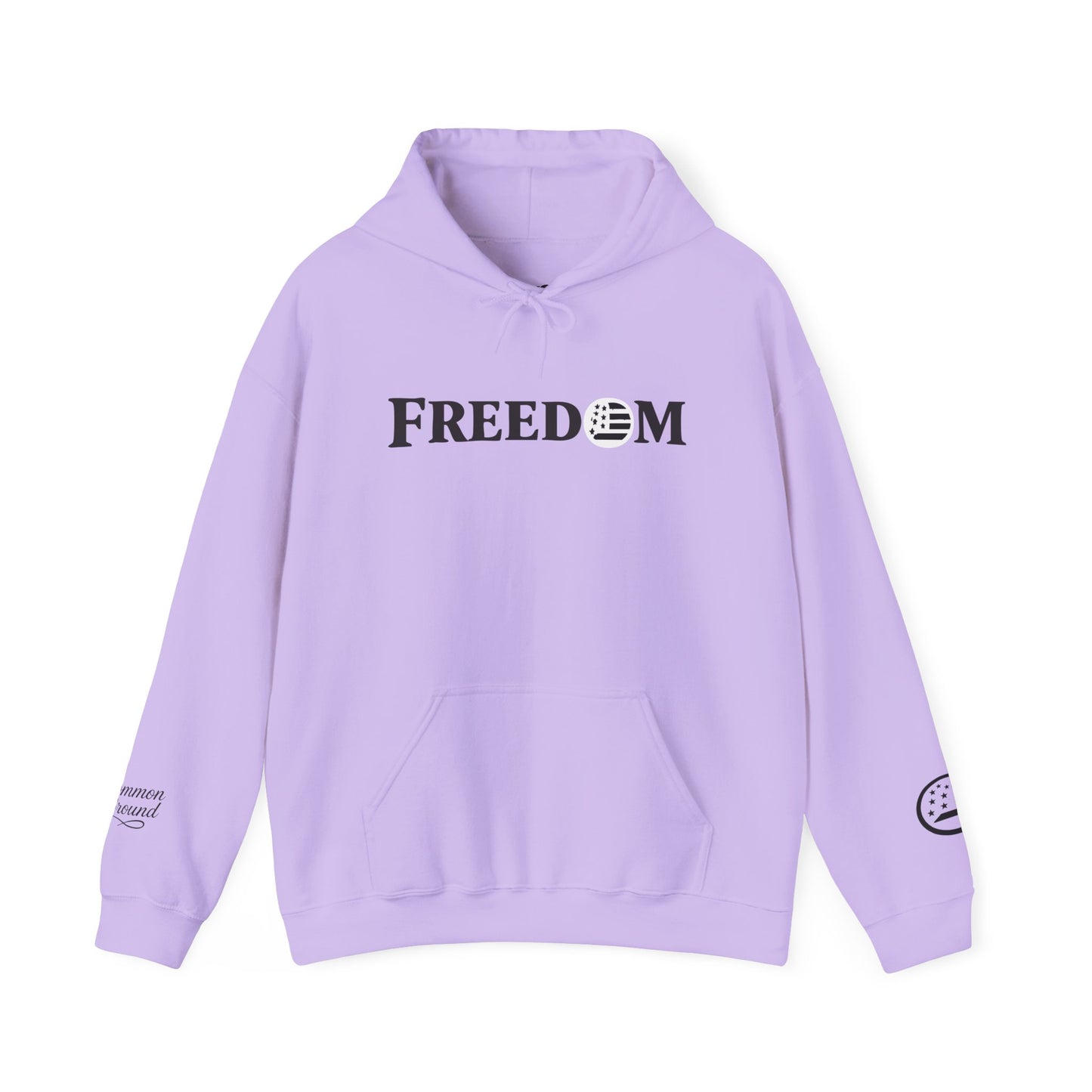 Freedom Logo Hoodie — Minimal Patriotic Graphic Pullover