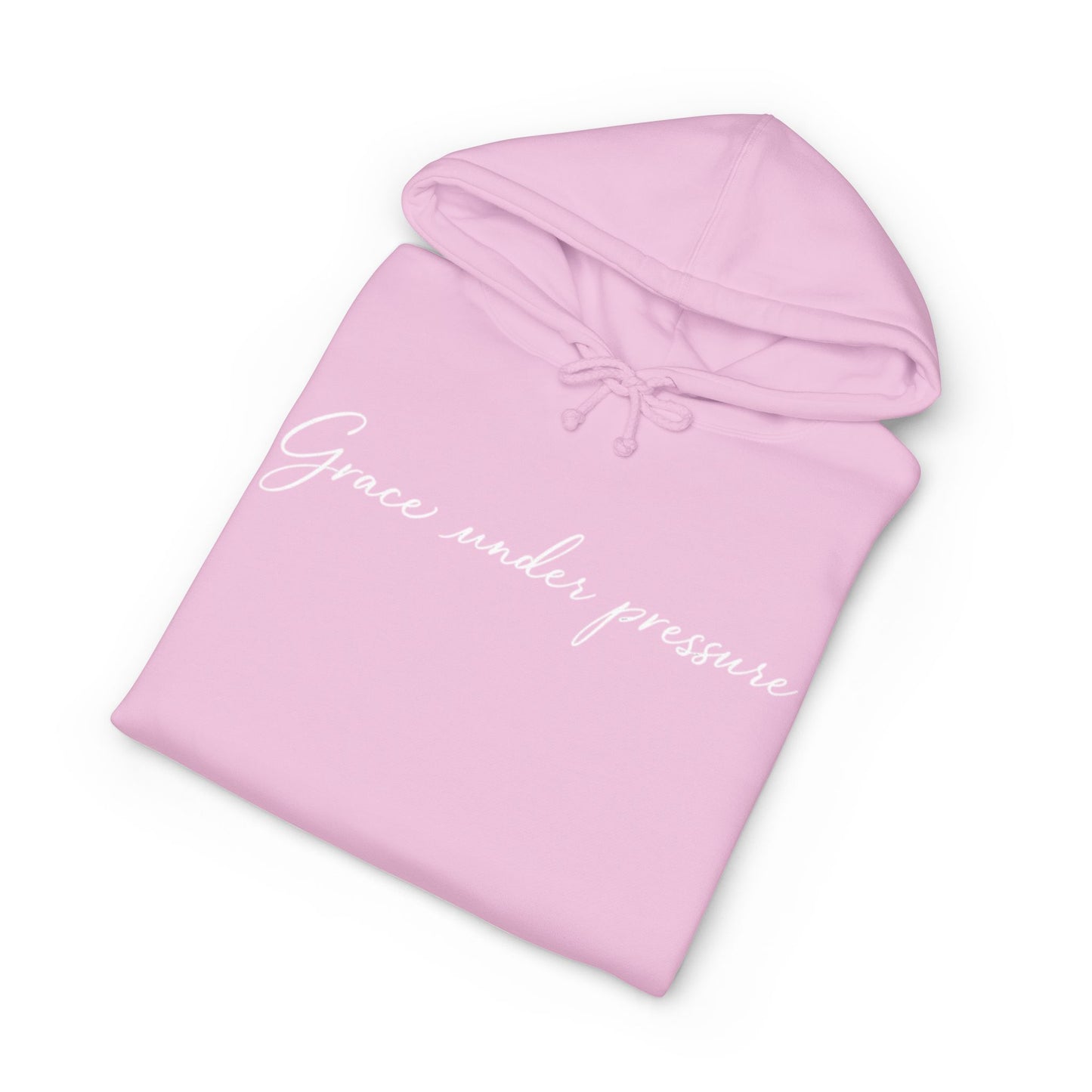 Grace Under Pressure Hoodie — 'Grace under pressure' Script Pullover with CommOn/Ground Sleeve Graphics