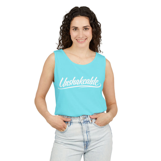 Unshakeable Graphic Tank Top — Script Logo Summer Muscle Tee