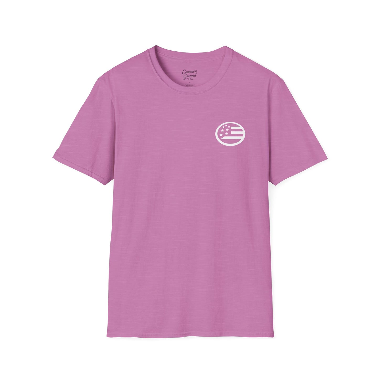 Grace Under Pressure T-Shirt — Minimal American Flag Chest Logo