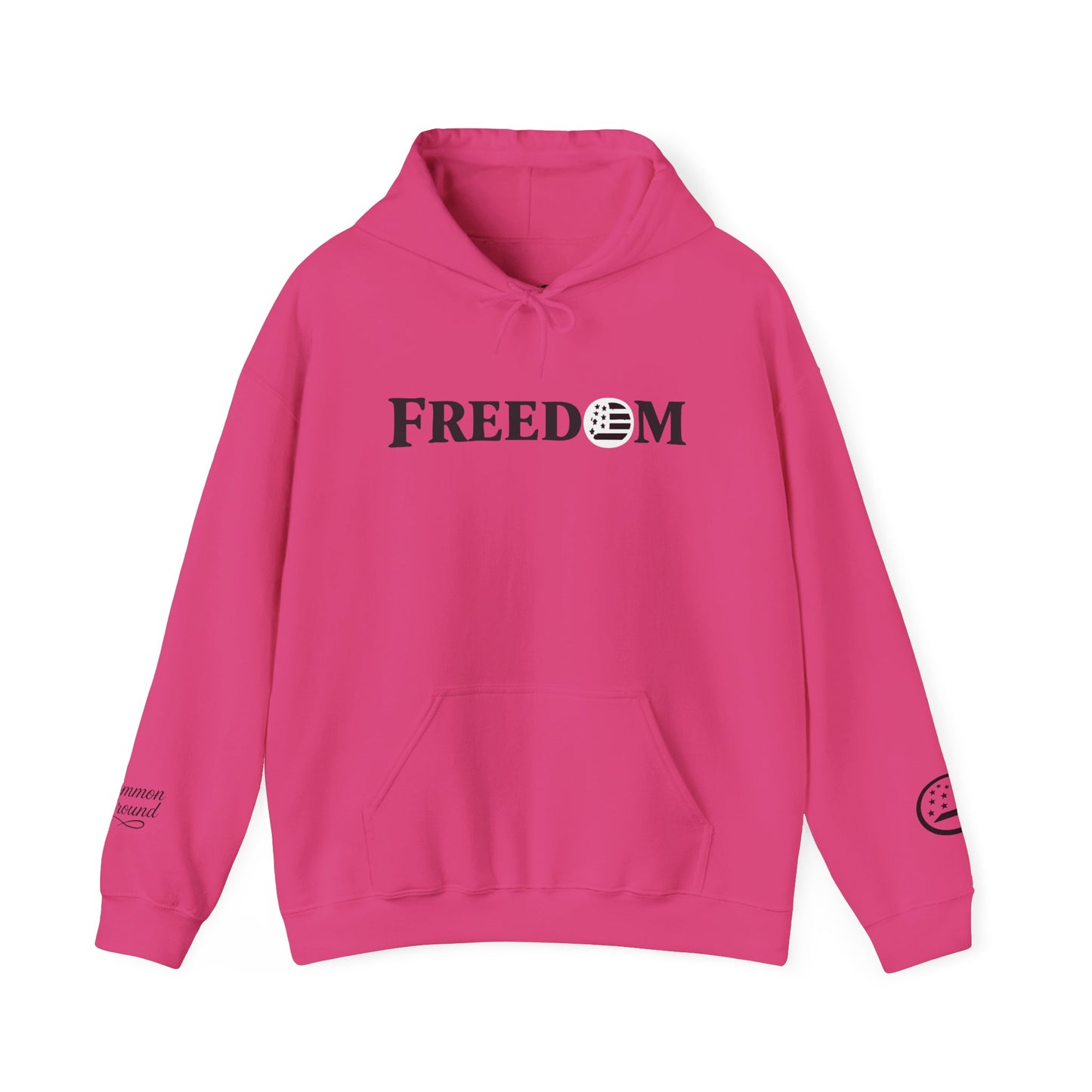 Freedom Logo Hoodie — Minimal Patriotic Graphic Pullover