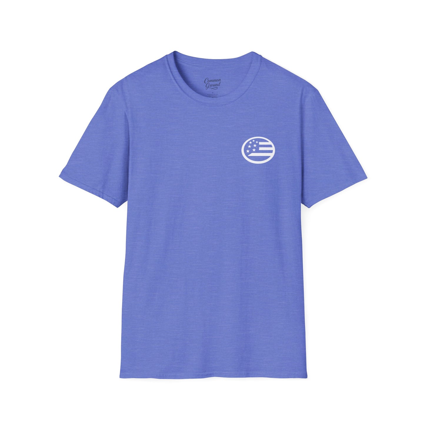 Grace Under Pressure T-Shirt — Minimal American Flag Chest Logo