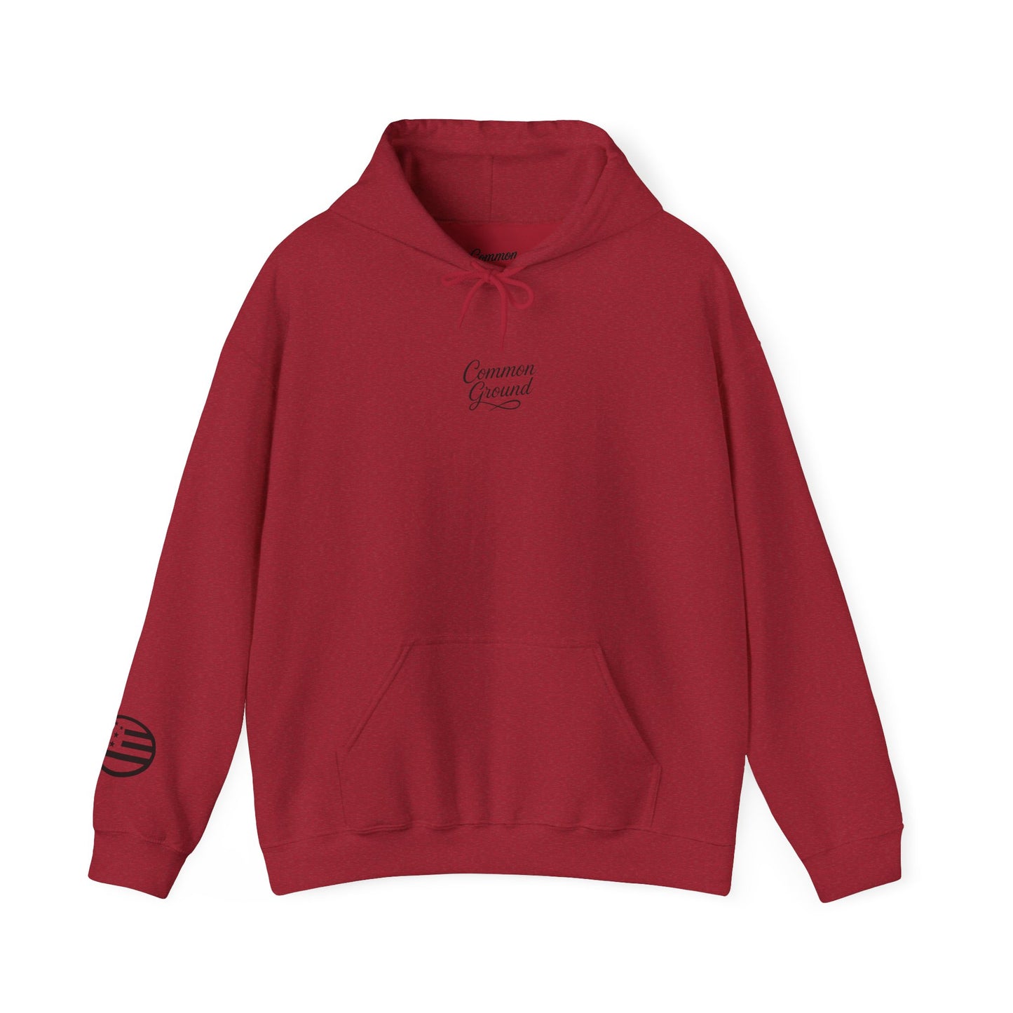 Common Ground Minimalist Logo Hoodie —  Pullover with Sleeve Emblem