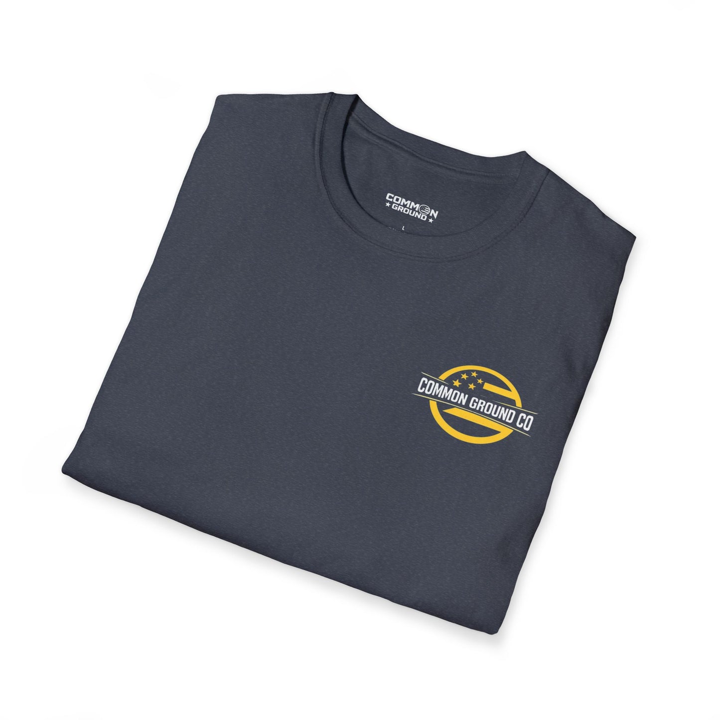 Graphic T-Shirt — Small Yellow Circular Logo Chest Print