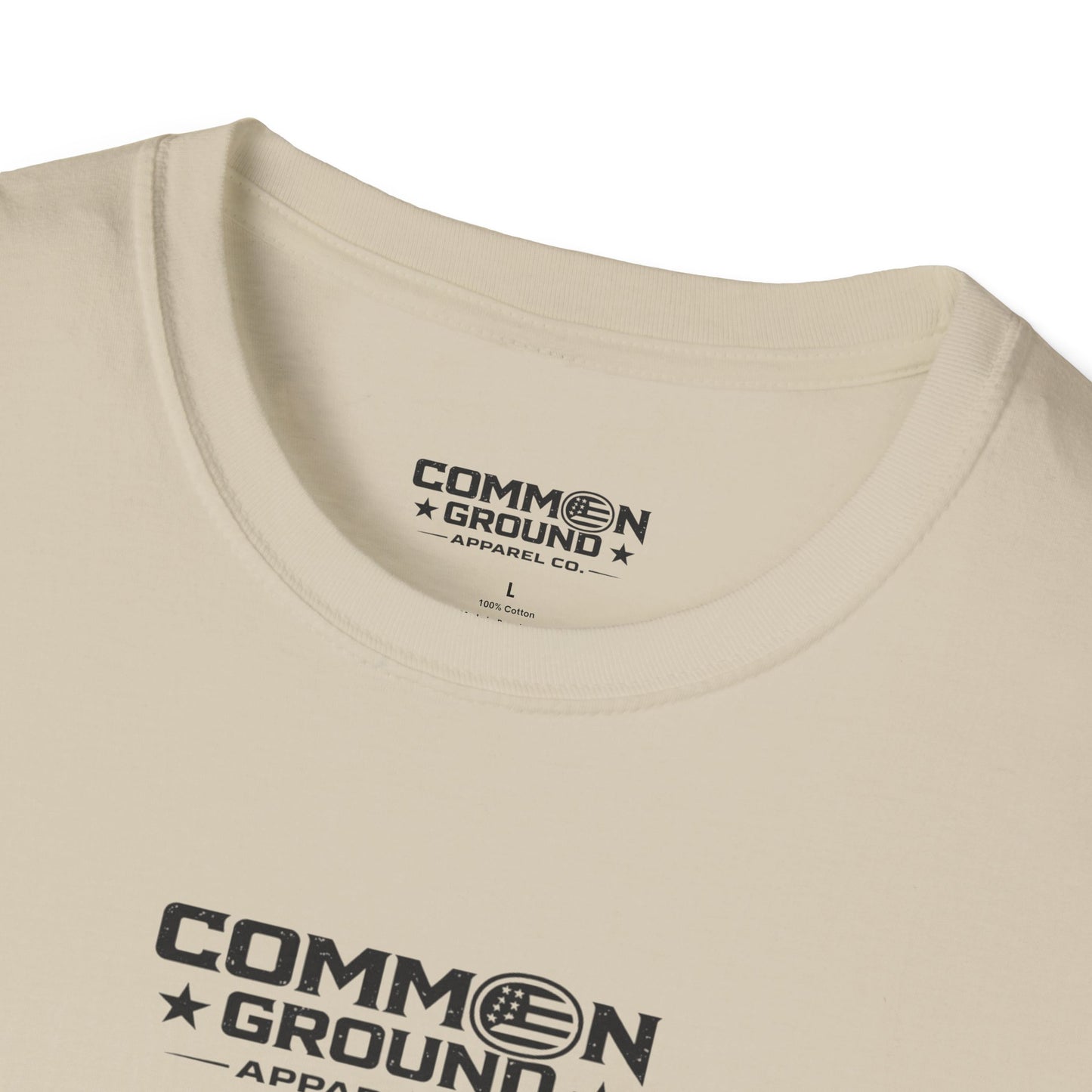 Common Ground Minimalist Logo T-Shirt — Unisex White Crewneck