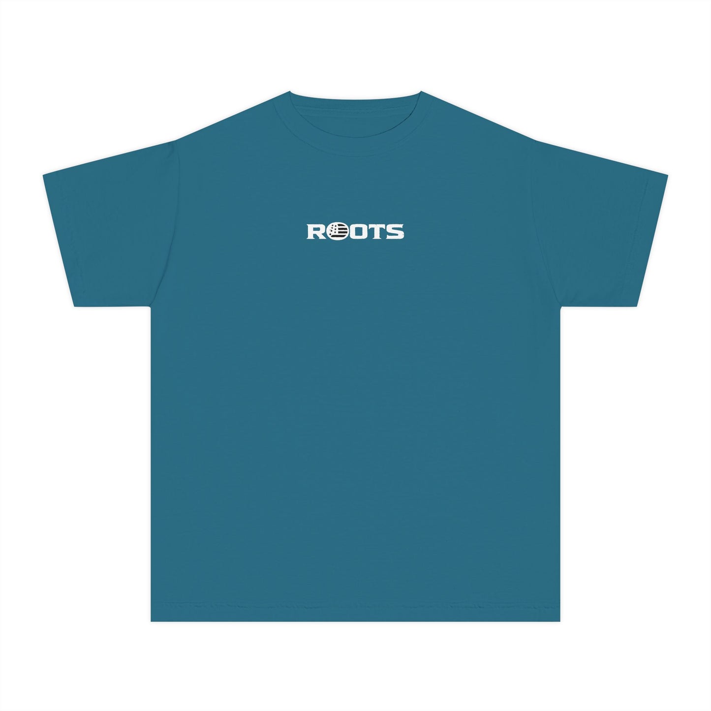 Youth Tee — "ROOTS" Front / "FREEDOM AIN'T FREE — NEVER WAS" Patriotic Graphic