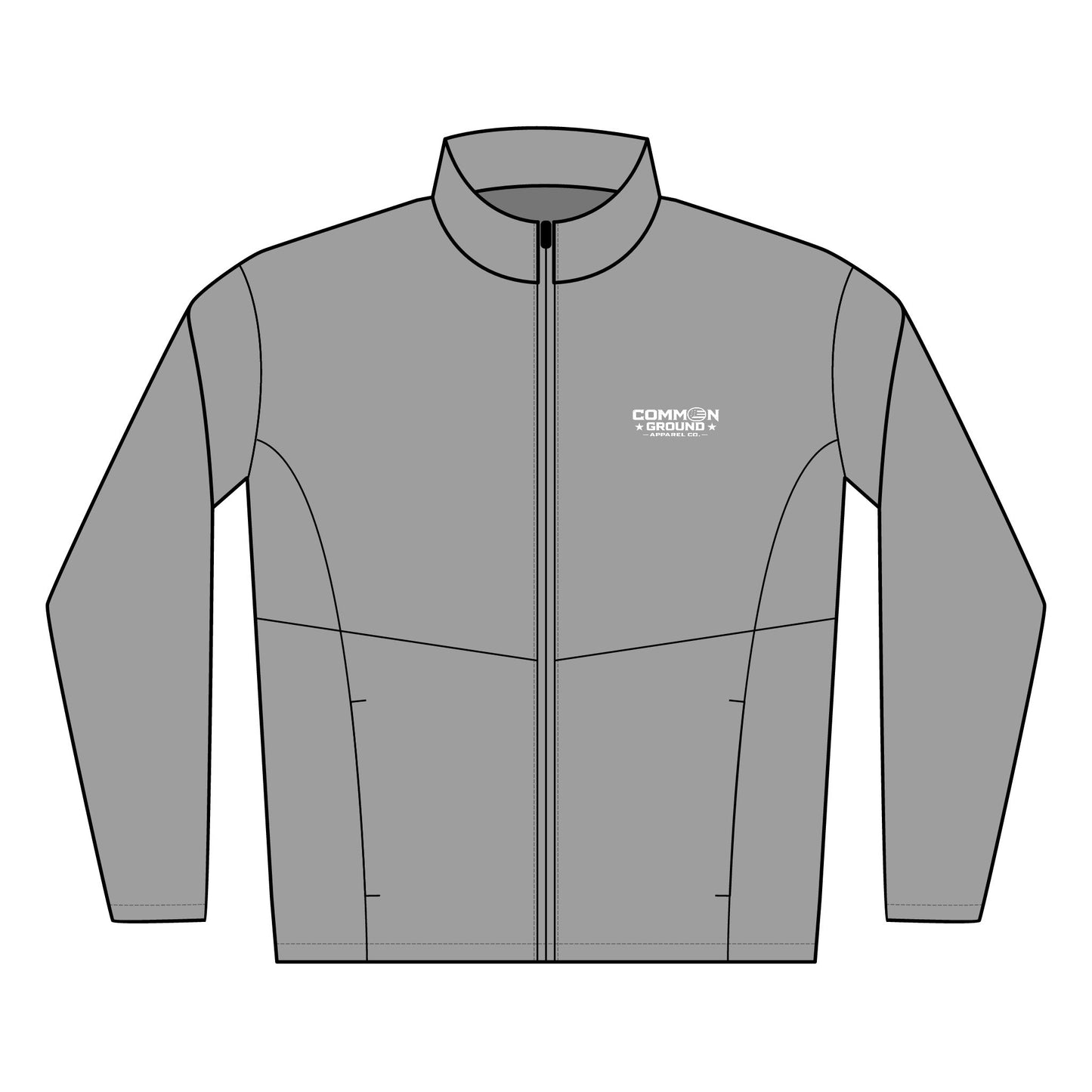 Embroidered Soft Shell Jacket — Men's Lightweight Windproof Zip-Up