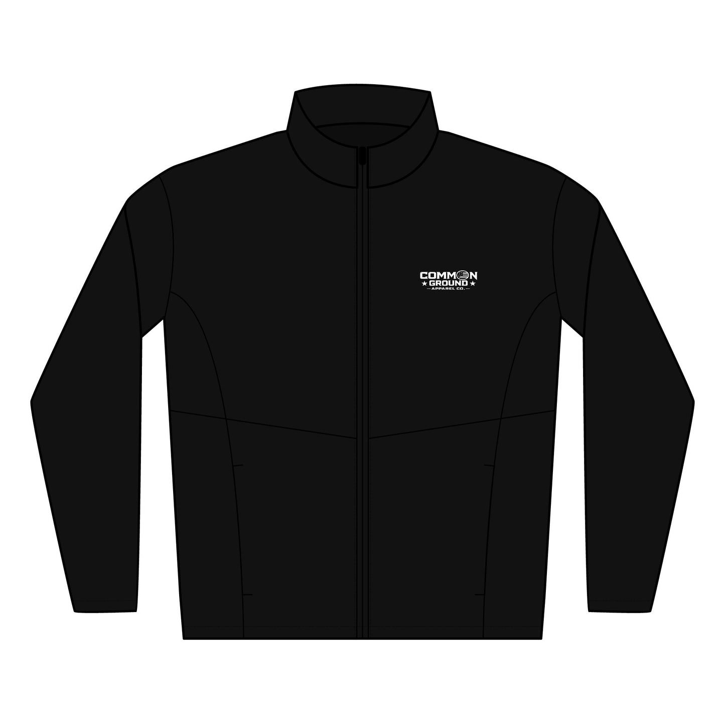 Embroidered Soft Shell Jacket — Men's Lightweight Windproof Zip-Up