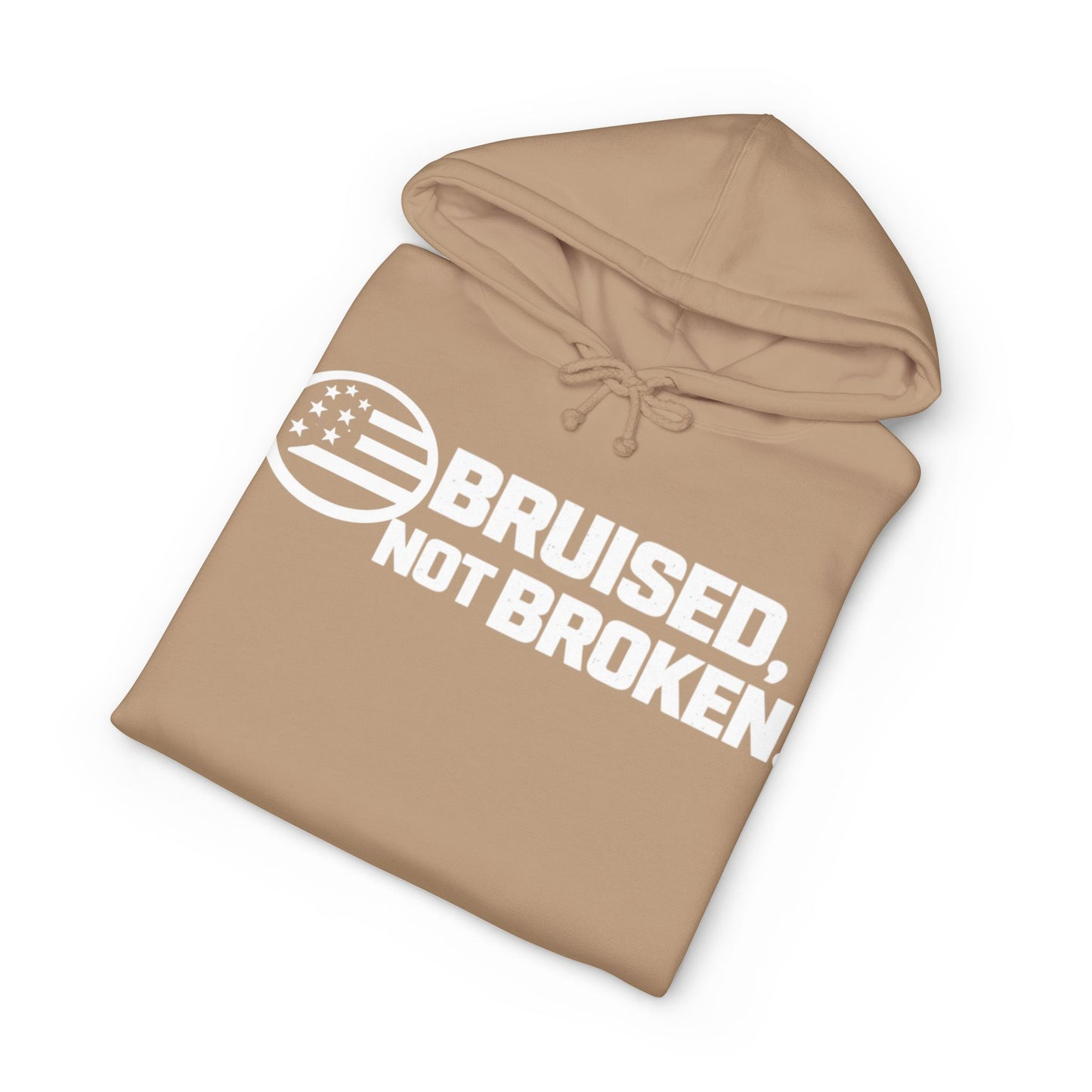 Hoodie — "Bruised, Not Broken" Graphic Pullover (Ground / Common Sleeve)