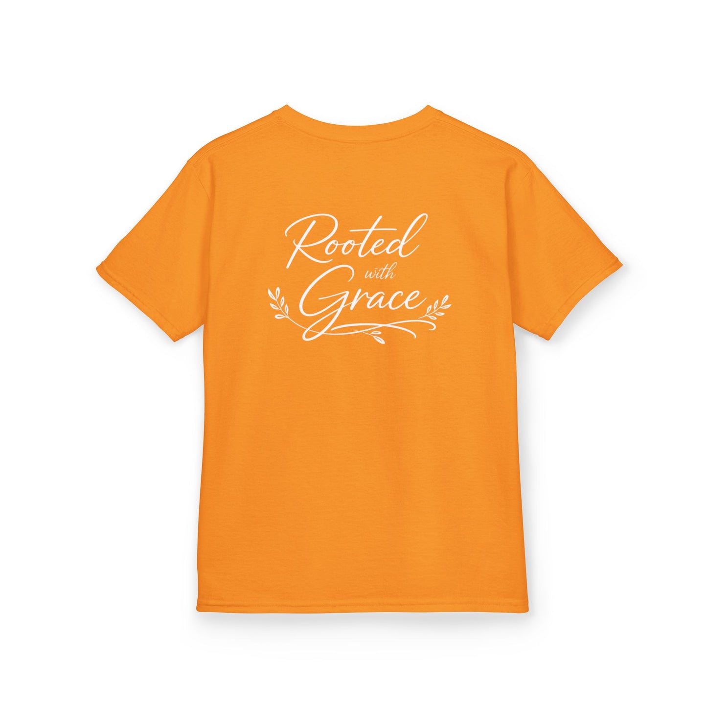 Kids T‑Shirt — "Rooted with Grace" Faith Tee (Black)