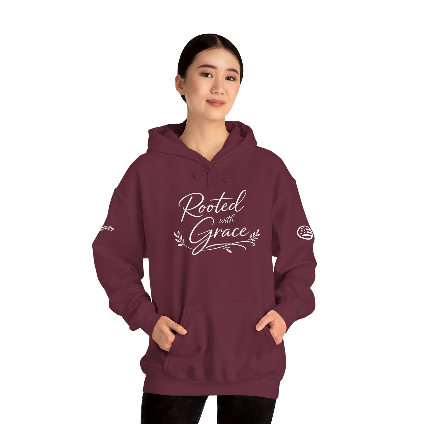 Rooted with Grace Hoodie — Christian Faith Inspirational Pullover
