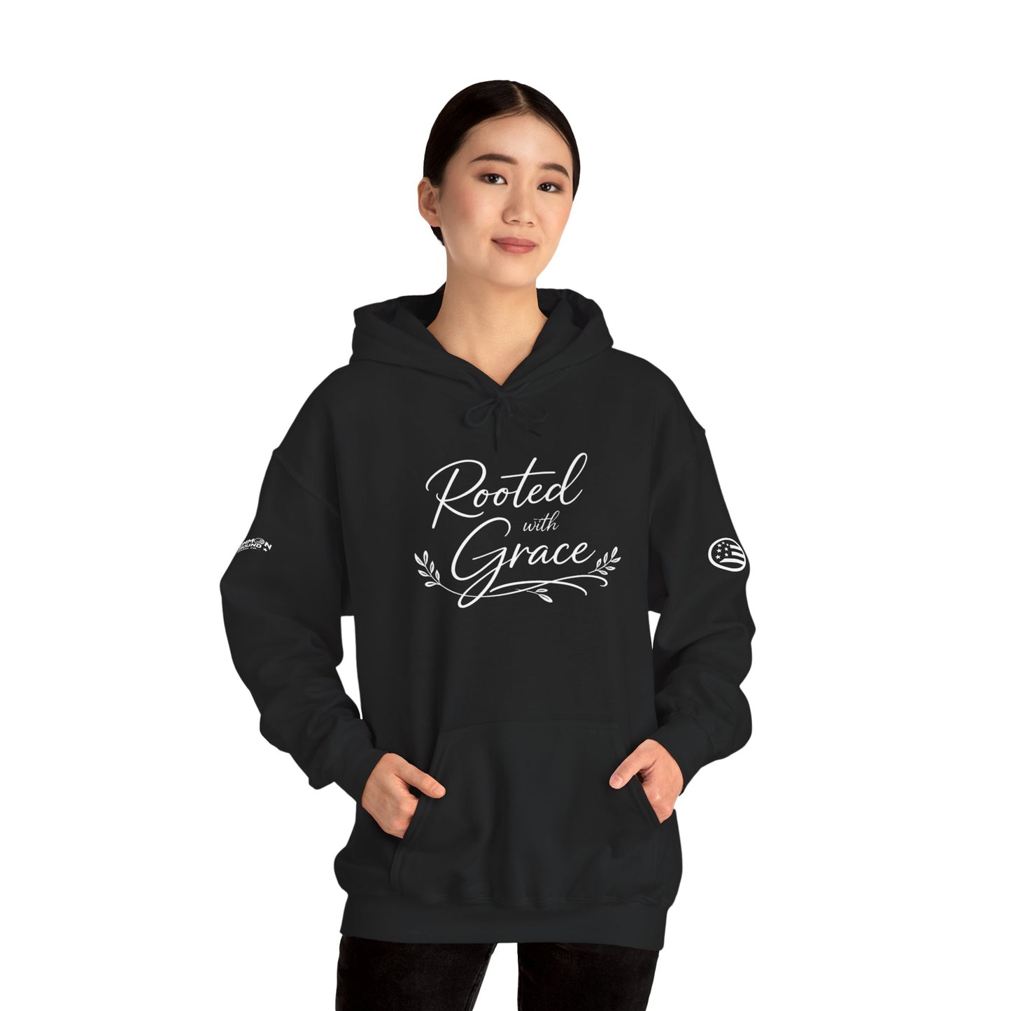 Rooted with Grace Hoodie — Christian Faith Inspirational Pullover