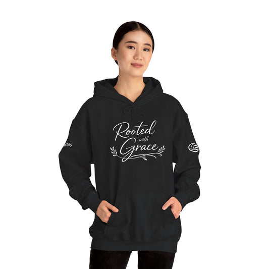 Rooted with Grace Hoodie — Christian Faith Inspirational Pullover