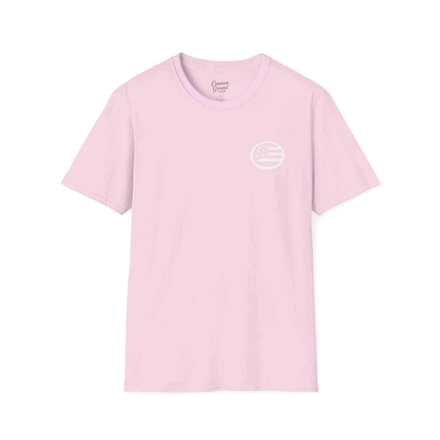Grace Under Pressure T-Shirt — Minimal American Flag Chest Logo