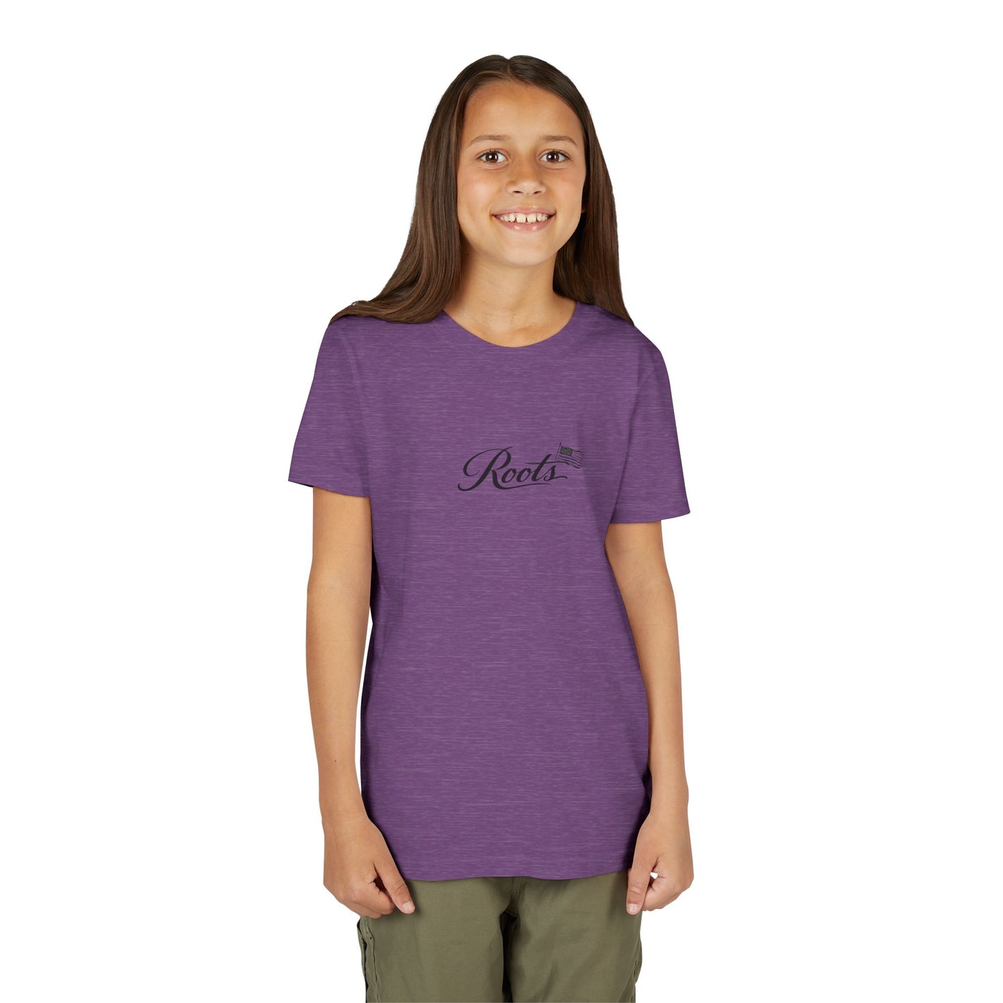 Youth Tee — Floral Bull Skull Graphic "Roots" Backprint