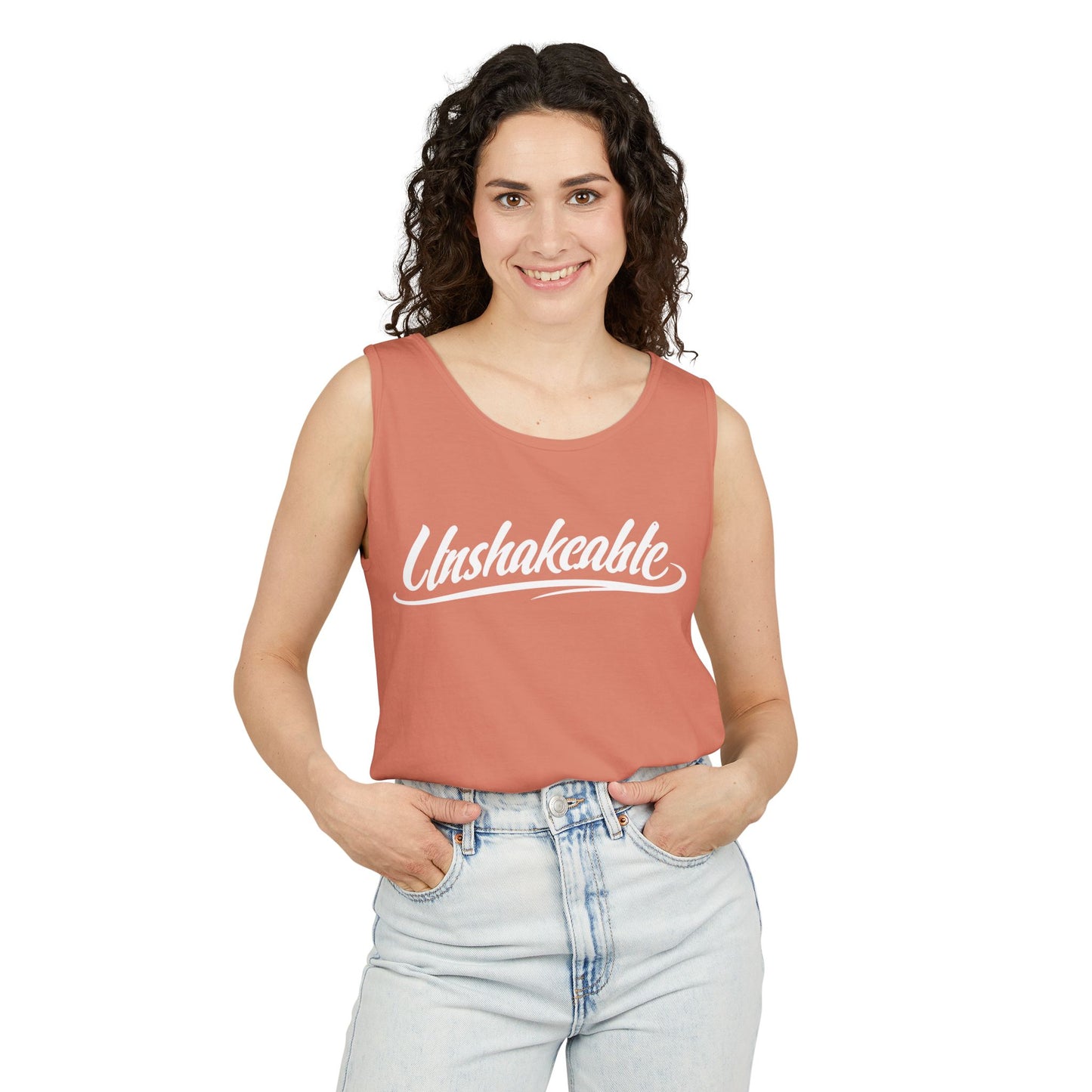 Unshakeable Graphic Tank Top — Script Logo Summer Muscle Tee