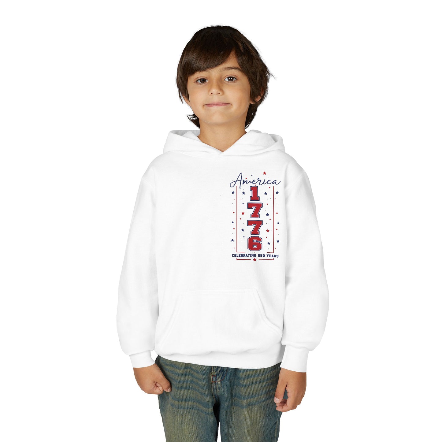 Youth Hoodie – 'America 1776' Patriotic Independence Day Pullover