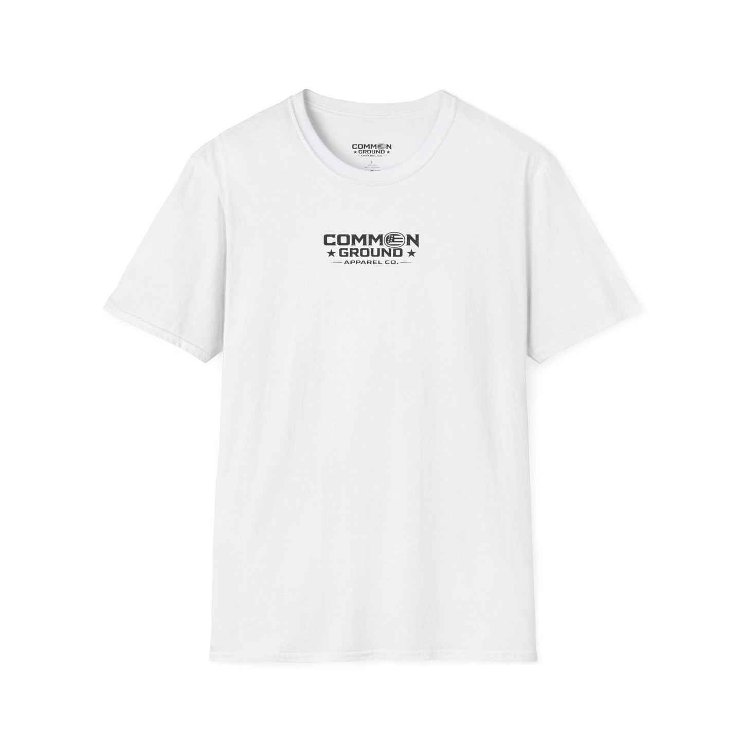 Common Ground Minimalist Logo T-Shirt — Unisex White Crewneck