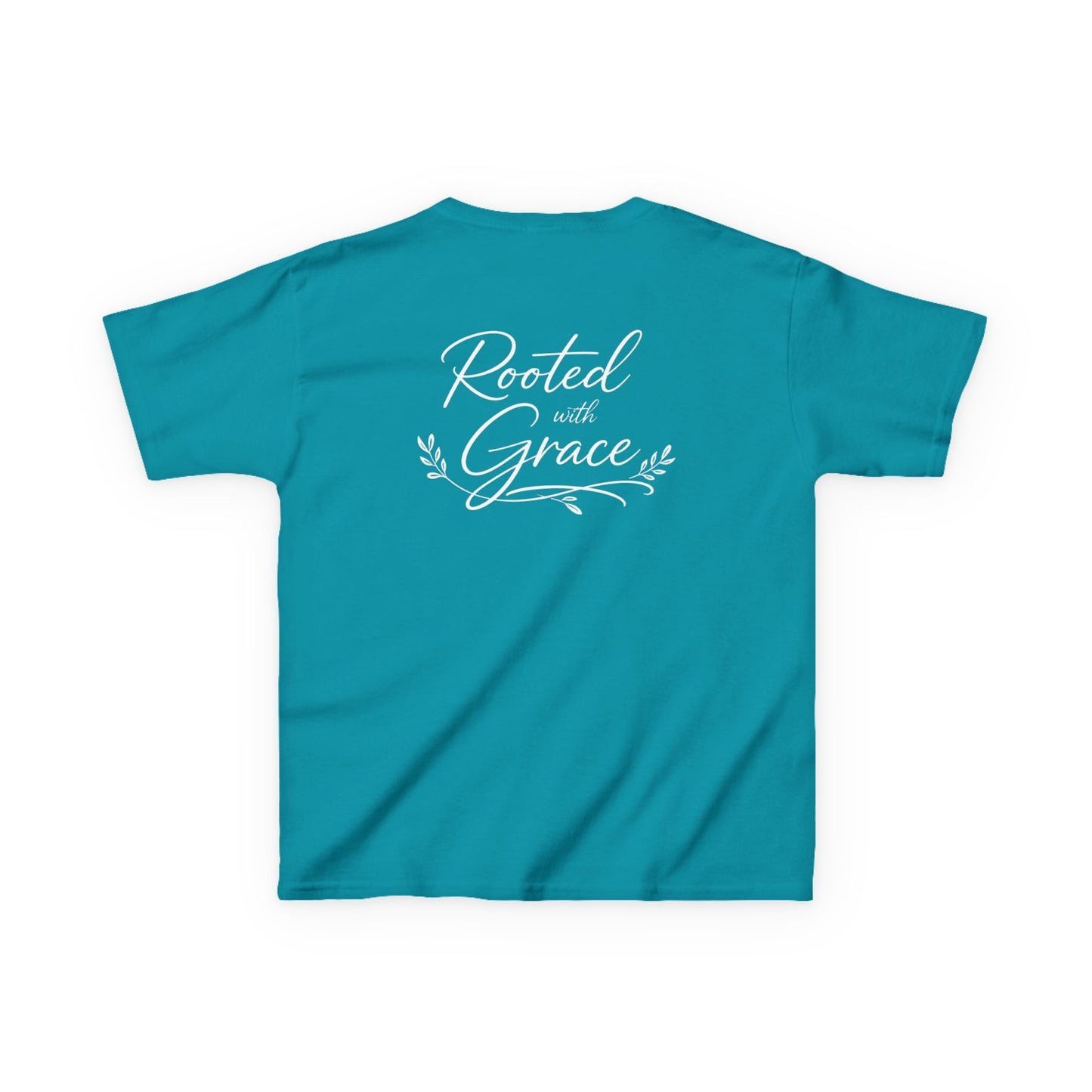 Kids T‑Shirt — "Rooted with Grace" Faith Tee (Black)