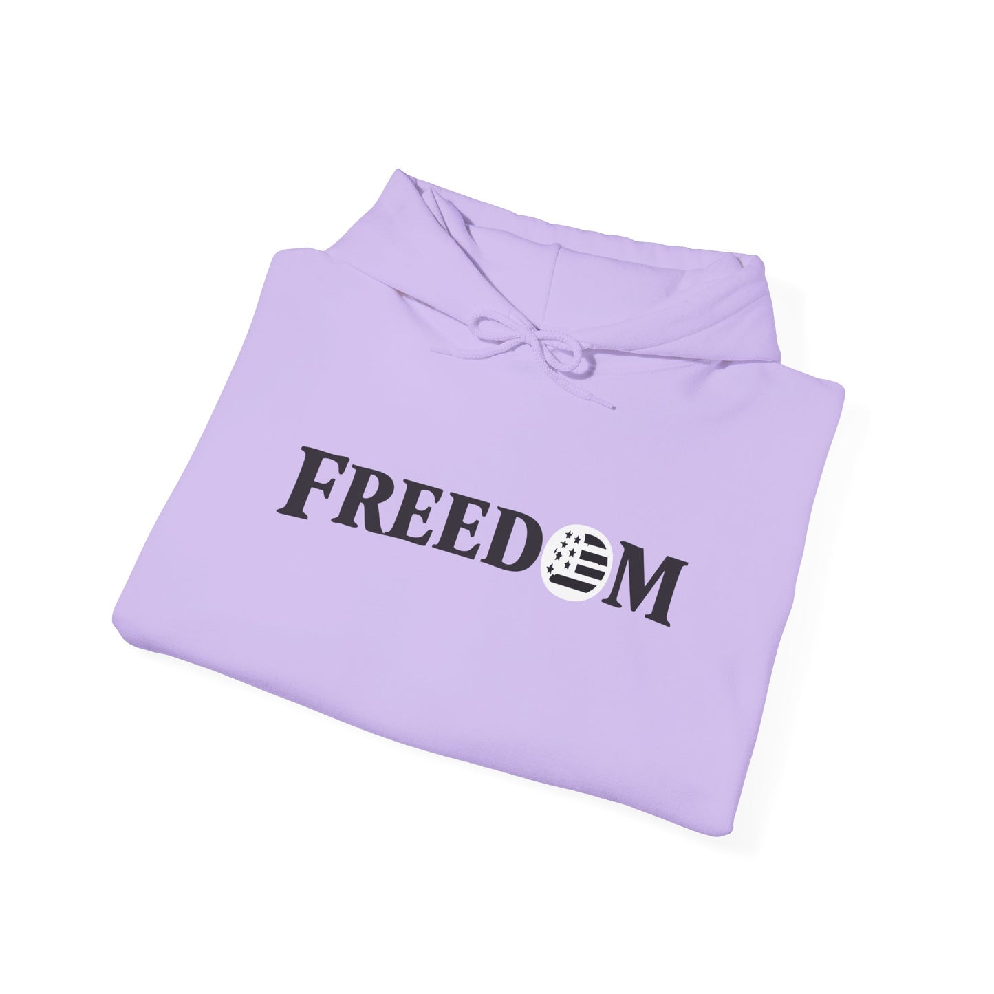 Freedom Logo Hoodie — Minimal Patriotic Graphic Pullover