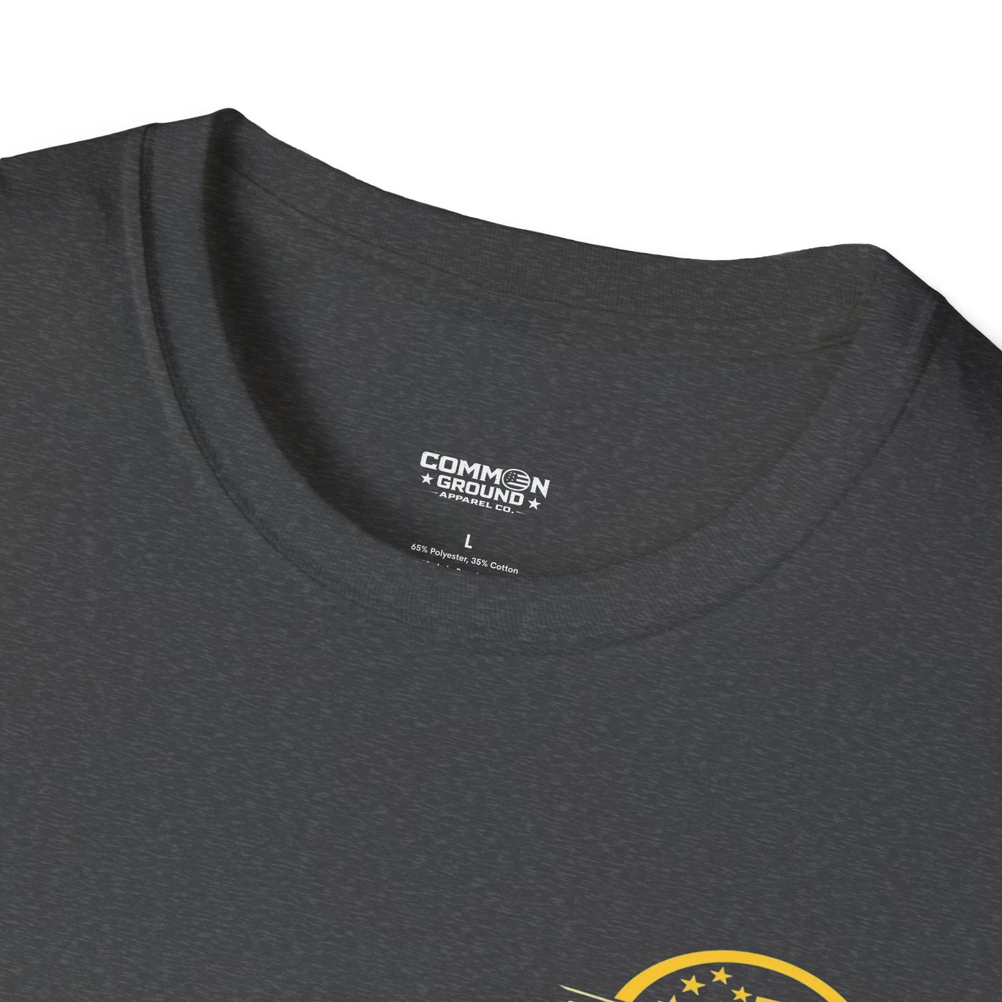 Graphic T-Shirt — Small Yellow Circular Logo Chest Print