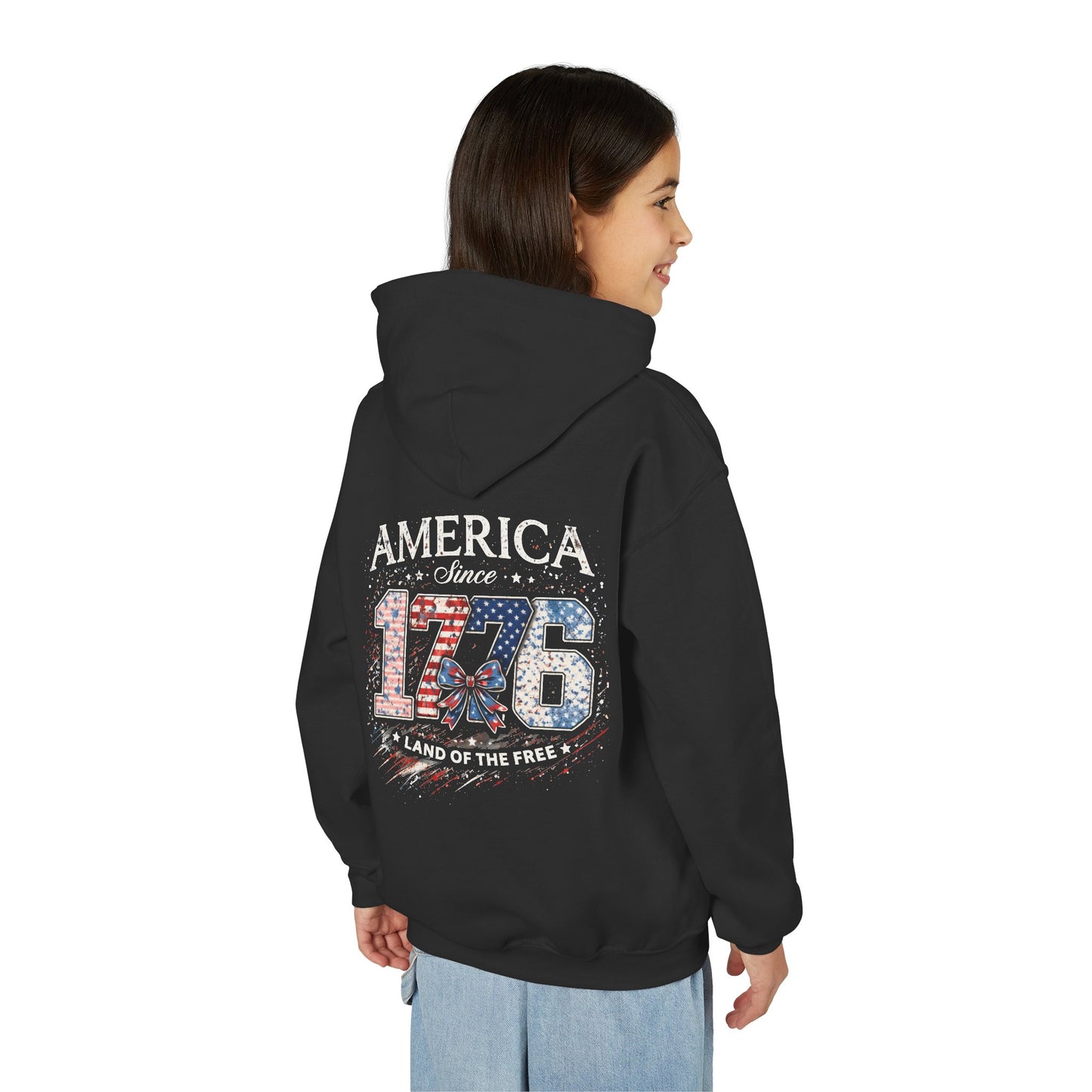 Youth Hoodie - "Roots" Front & "America Since 1776" Patriotic Back
