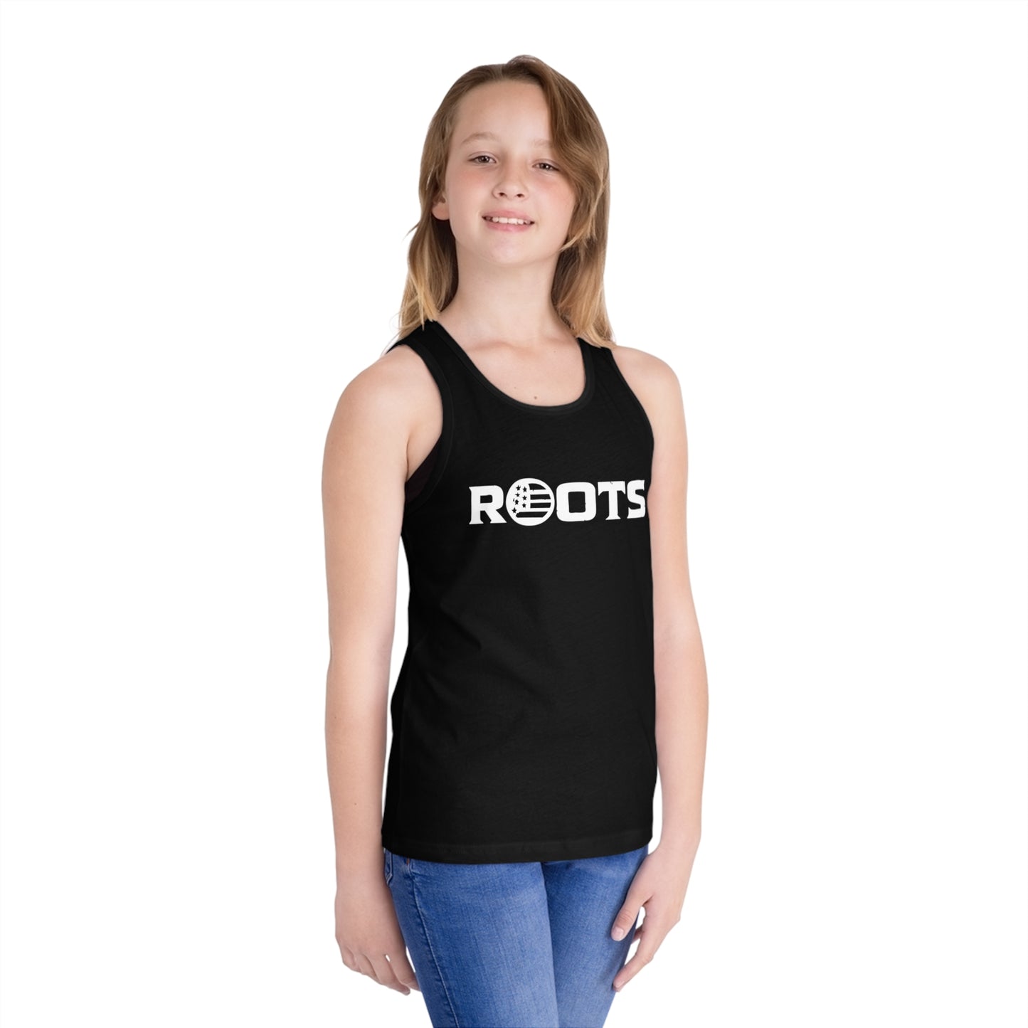 Kids' Roots Tank Top — Youth Graphic Jersey Tank with Globe 'ROOTS' Design