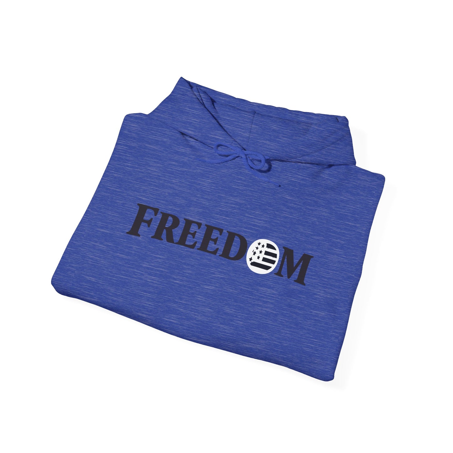 Freedom Logo Hoodie — Minimal Patriotic Graphic Pullover