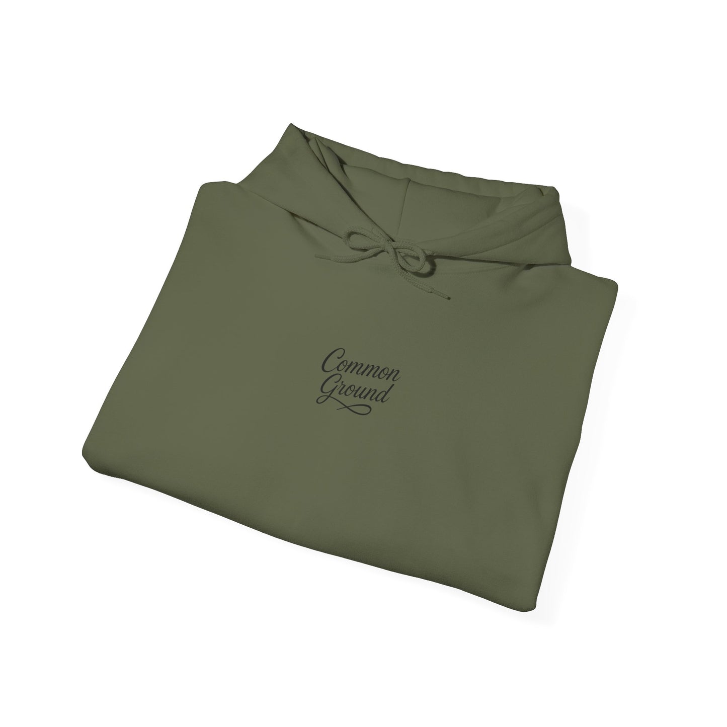 Common Ground Minimalist Logo Hoodie —  Pullover with Sleeve Emblem