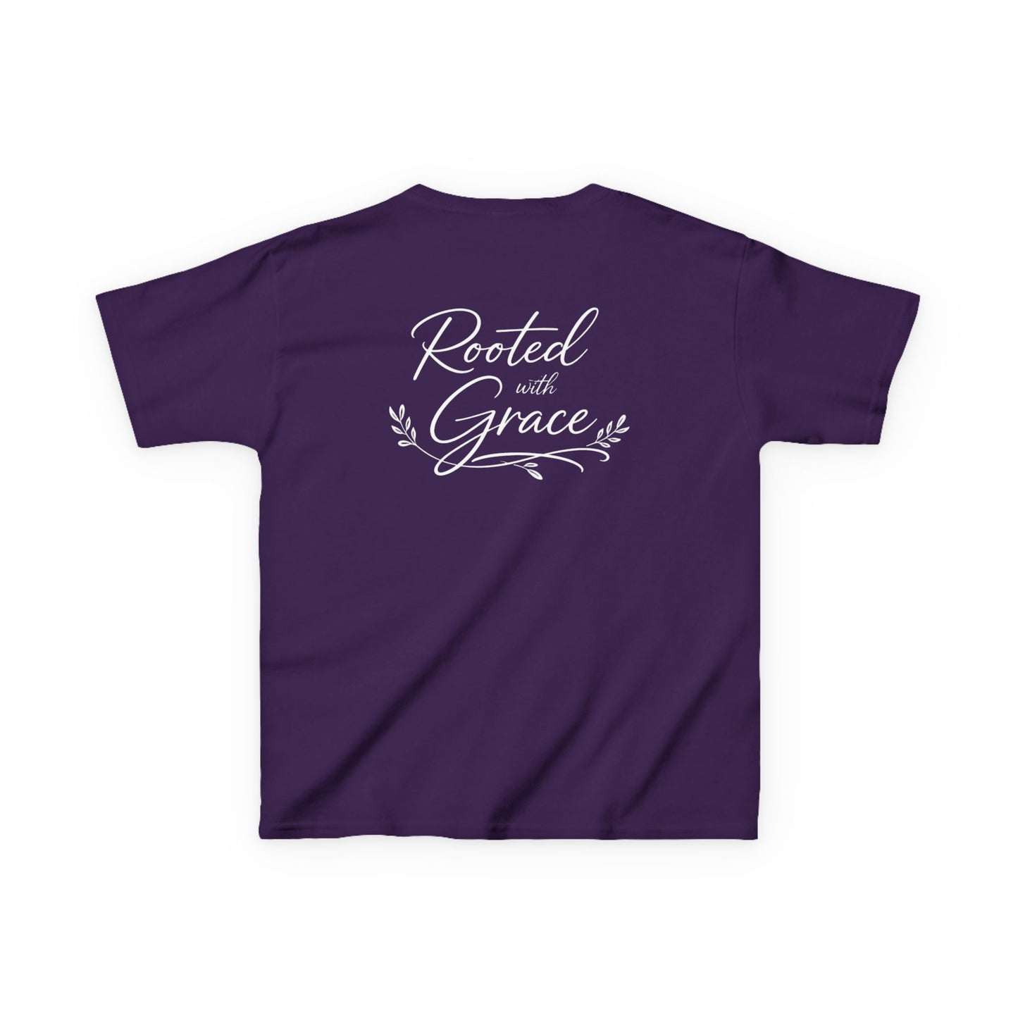 Kids T‑Shirt — "Rooted with Grace" Faith Tee (Black)