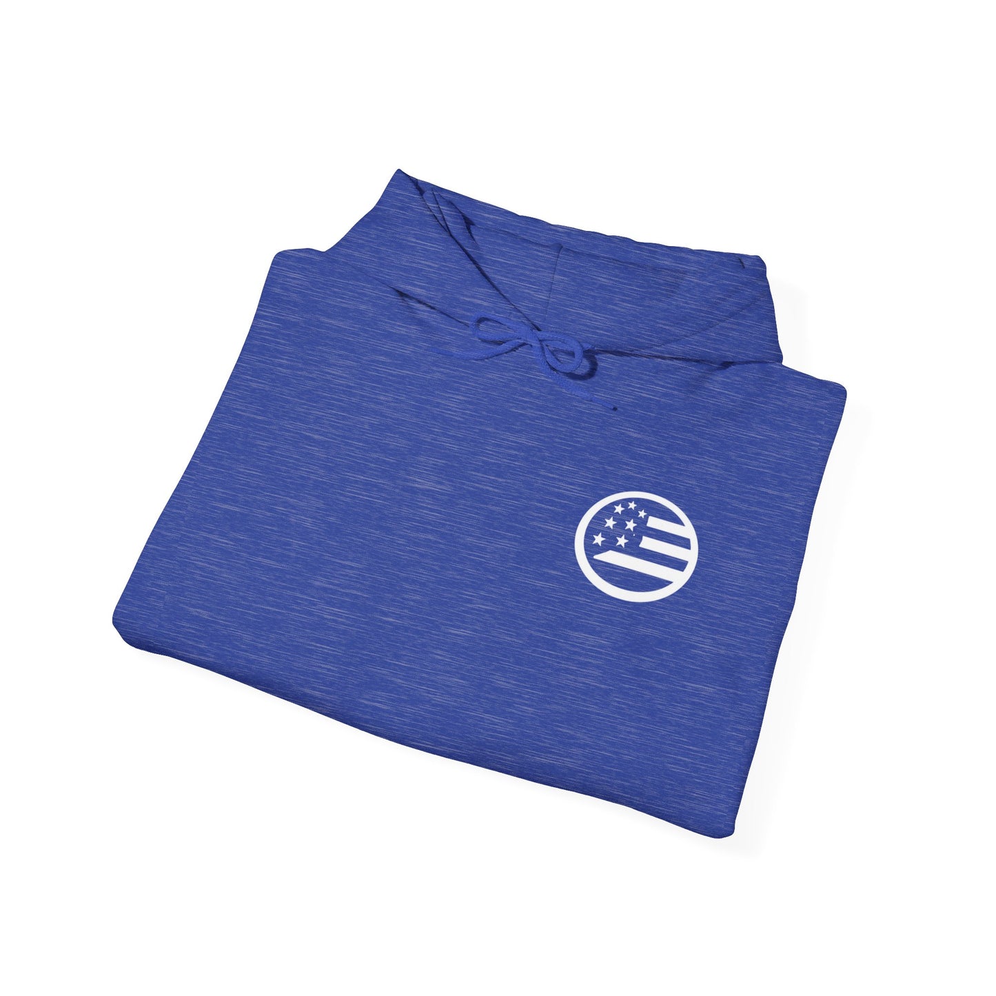 Hoodie — Black Americana Flag Logo Pullover with Script Sleeve