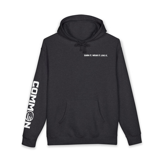 Ground Common Hoodie — 'Earn It. Wear It. Love It.' Graphic Pullover