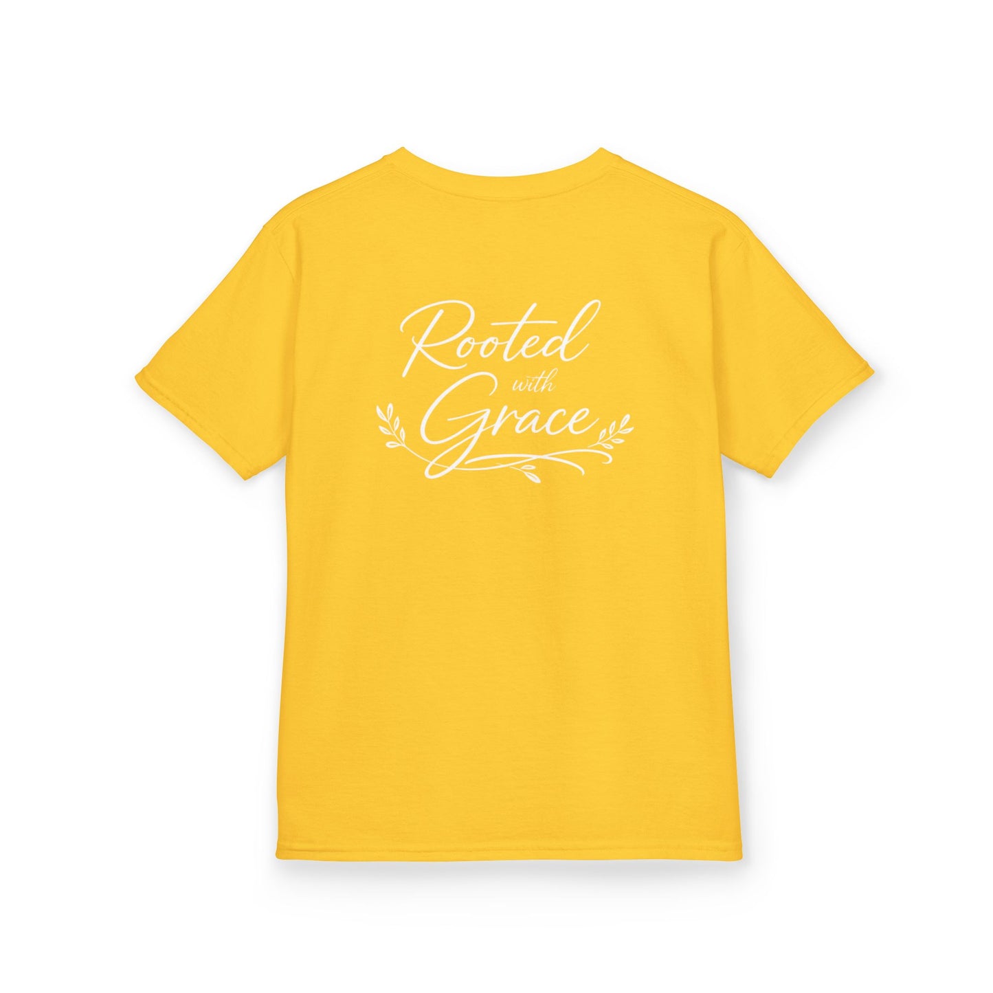 Kids T‑Shirt — "Rooted with Grace" Faith Tee (Black)