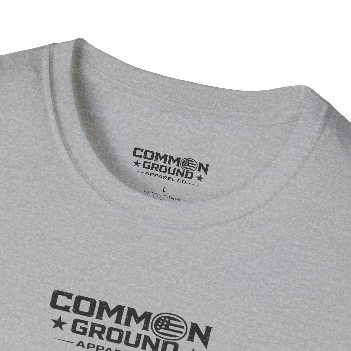 Common Ground Minimalist Logo T-Shirt — Unisex White Crewneck