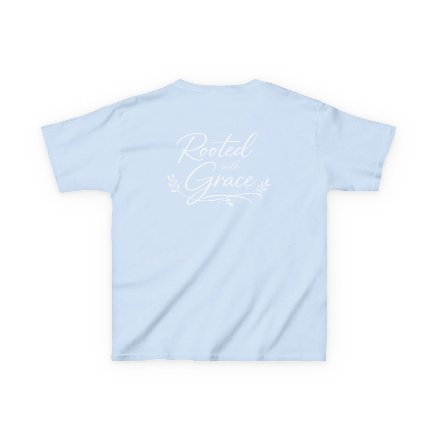 Kids T‑Shirt — "Rooted with Grace" Faith Tee (Black)