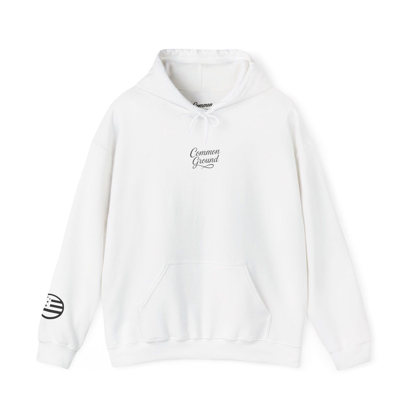 Common Ground Minimalist Logo Hoodie —  Pullover with Sleeve Emblem