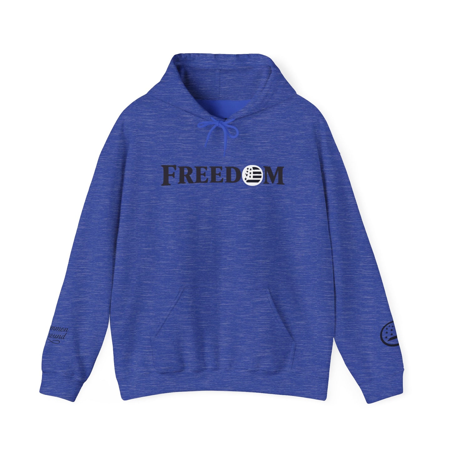 Freedom Logo Hoodie — Minimal Patriotic Graphic Pullover