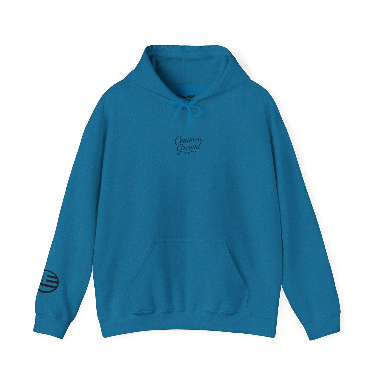 Common Ground Minimalist Logo Hoodie —  Pullover with Sleeve Emblem