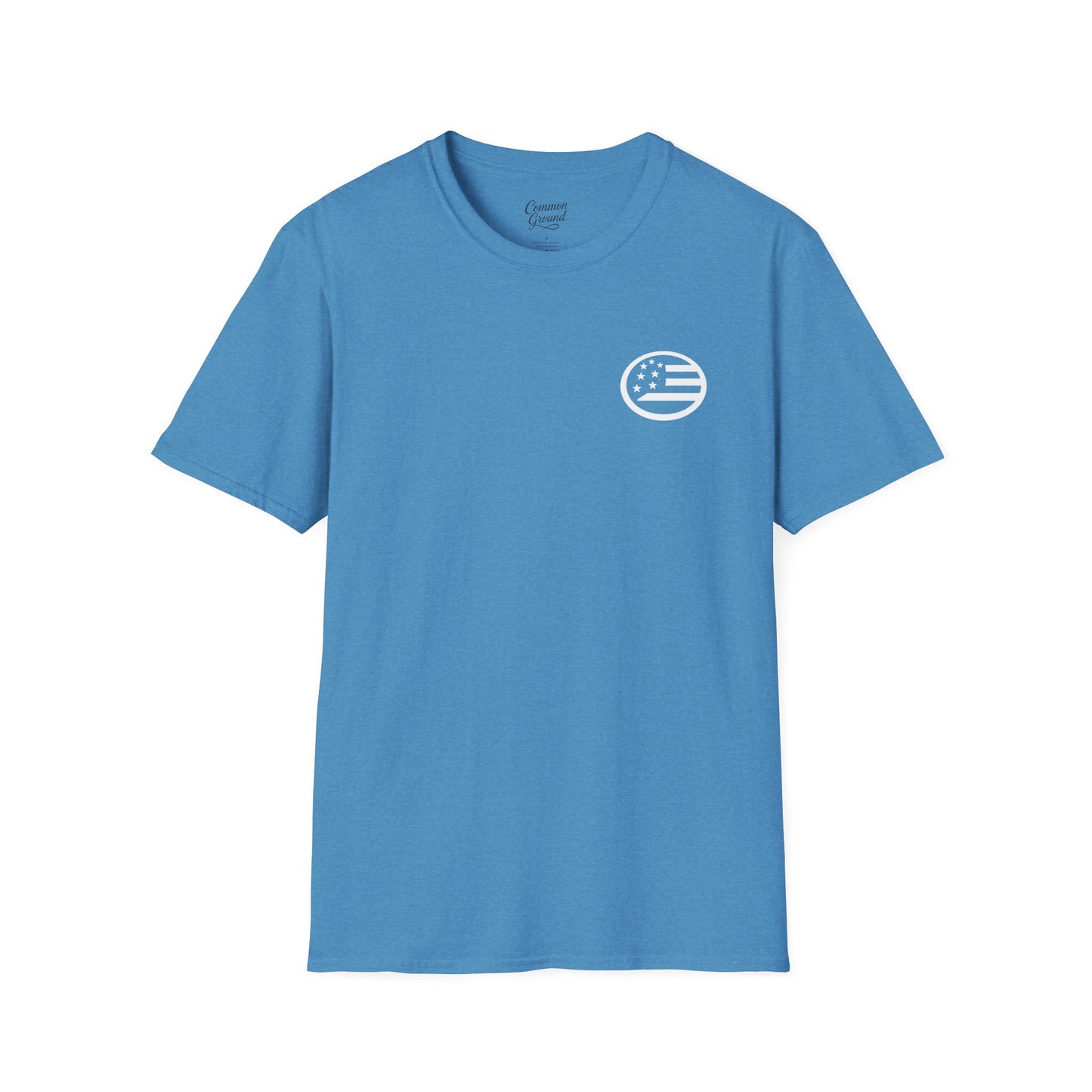 Grace Under Pressure T-Shirt — Minimal American Flag Chest Logo