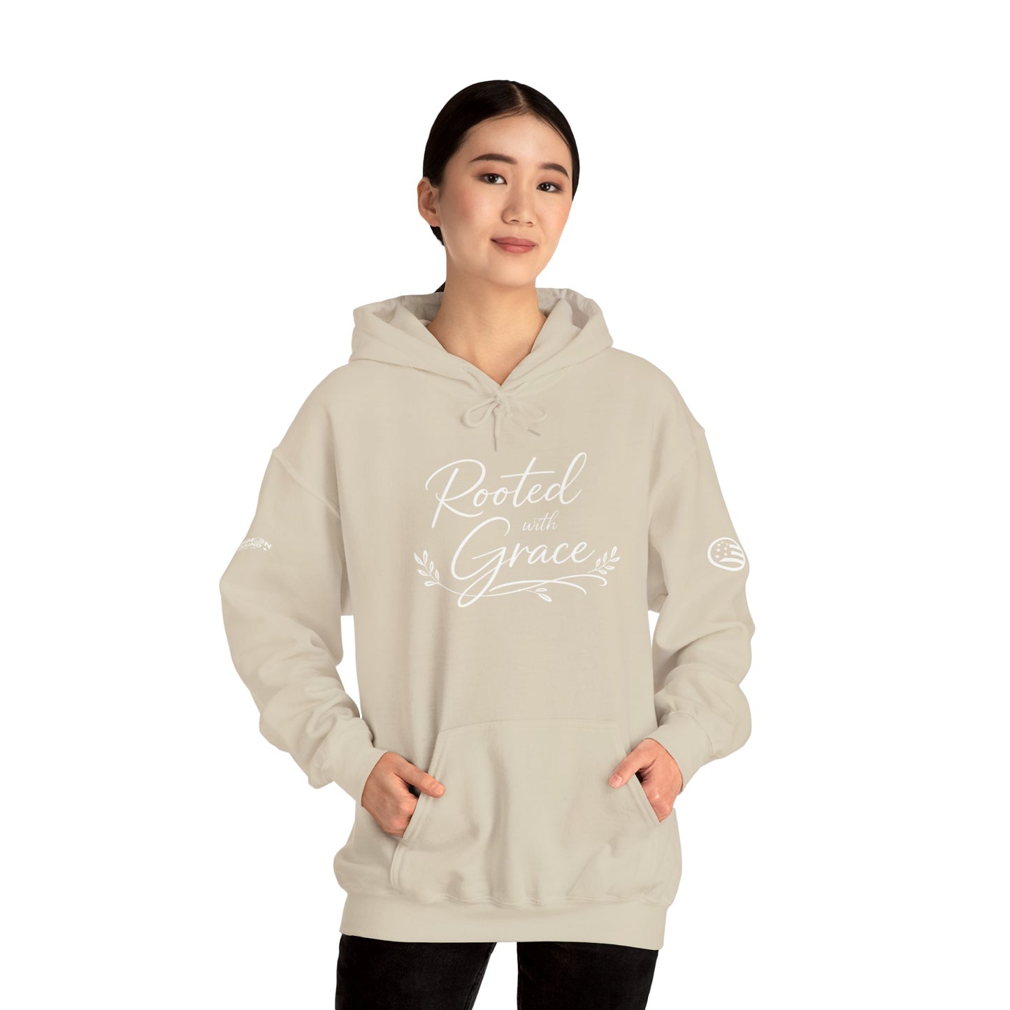Rooted with Grace Hoodie — Christian Faith Inspirational Pullover
