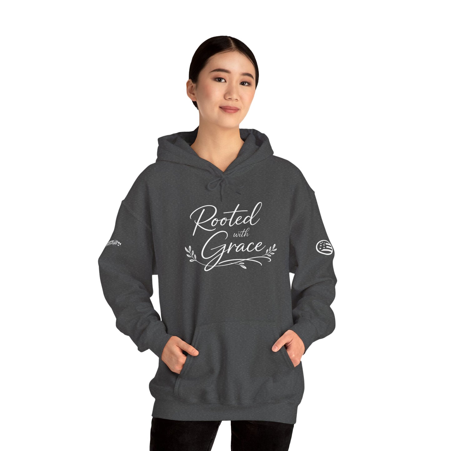 Rooted with Grace Hoodie — Christian Faith Inspirational Pullover