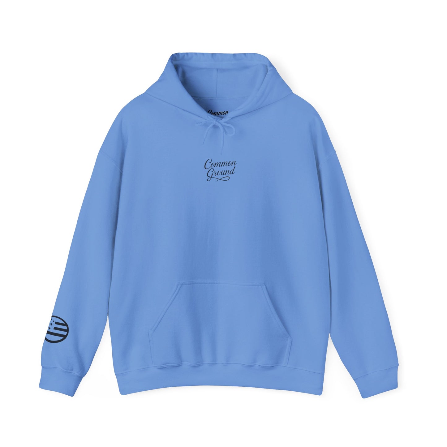 Common Ground Minimalist Logo Hoodie —  Pullover with Sleeve Emblem