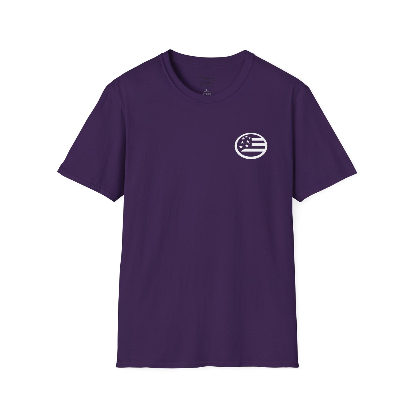 Grace Under Pressure T-Shirt — Minimal American Flag Chest Logo