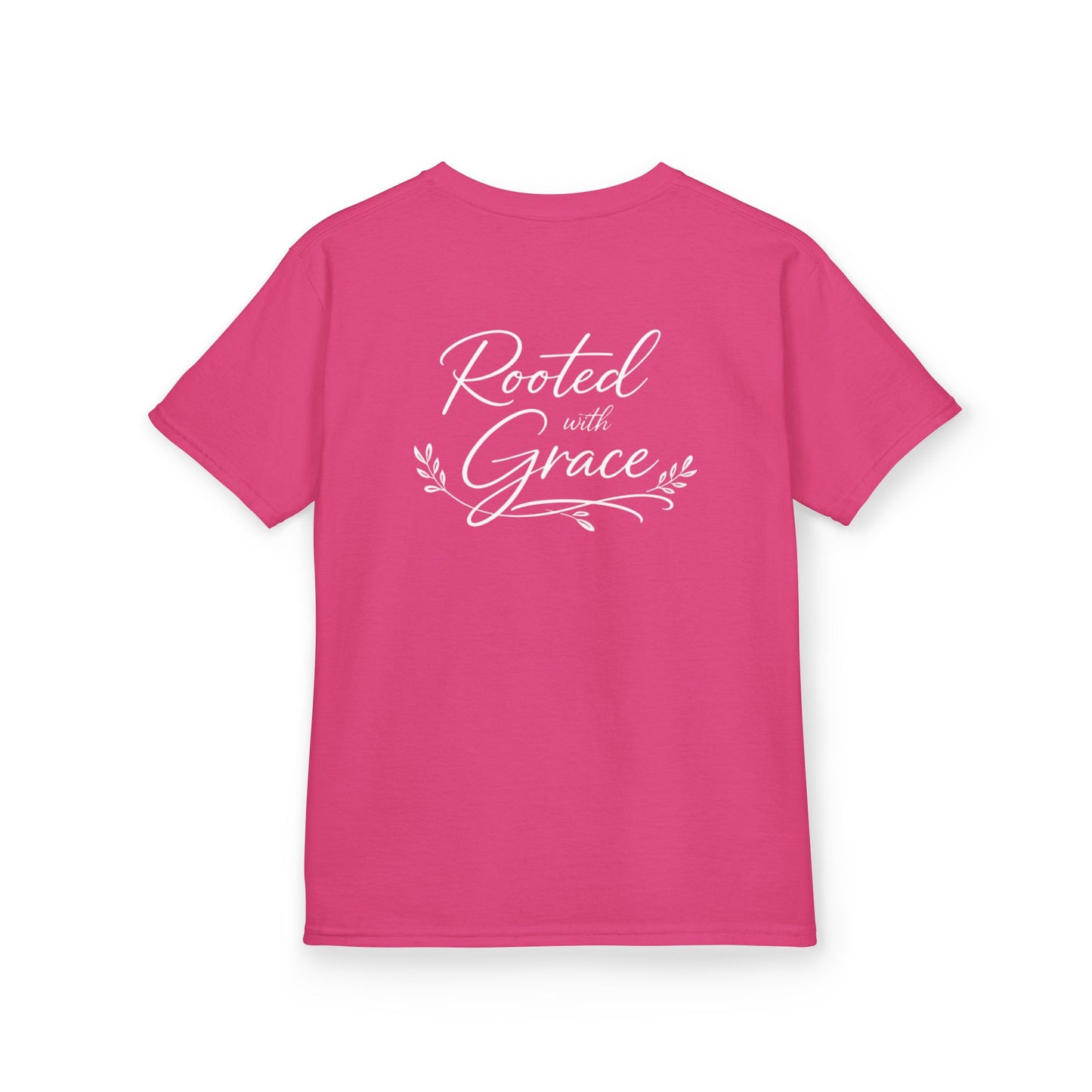 Kids T‑Shirt — "Rooted with Grace" Faith Tee (Black)