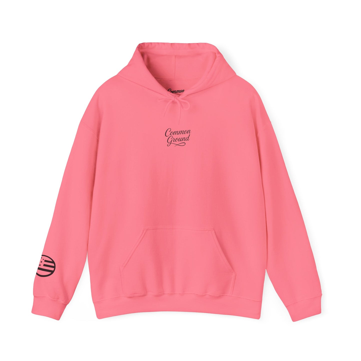 Common Ground Minimalist Logo Hoodie —  Pullover with Sleeve Emblem